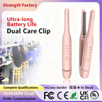 Cross border Amazon exclusive pink wireless straightener base, straight roll dual-use straight clip, mini small clamp wholesale